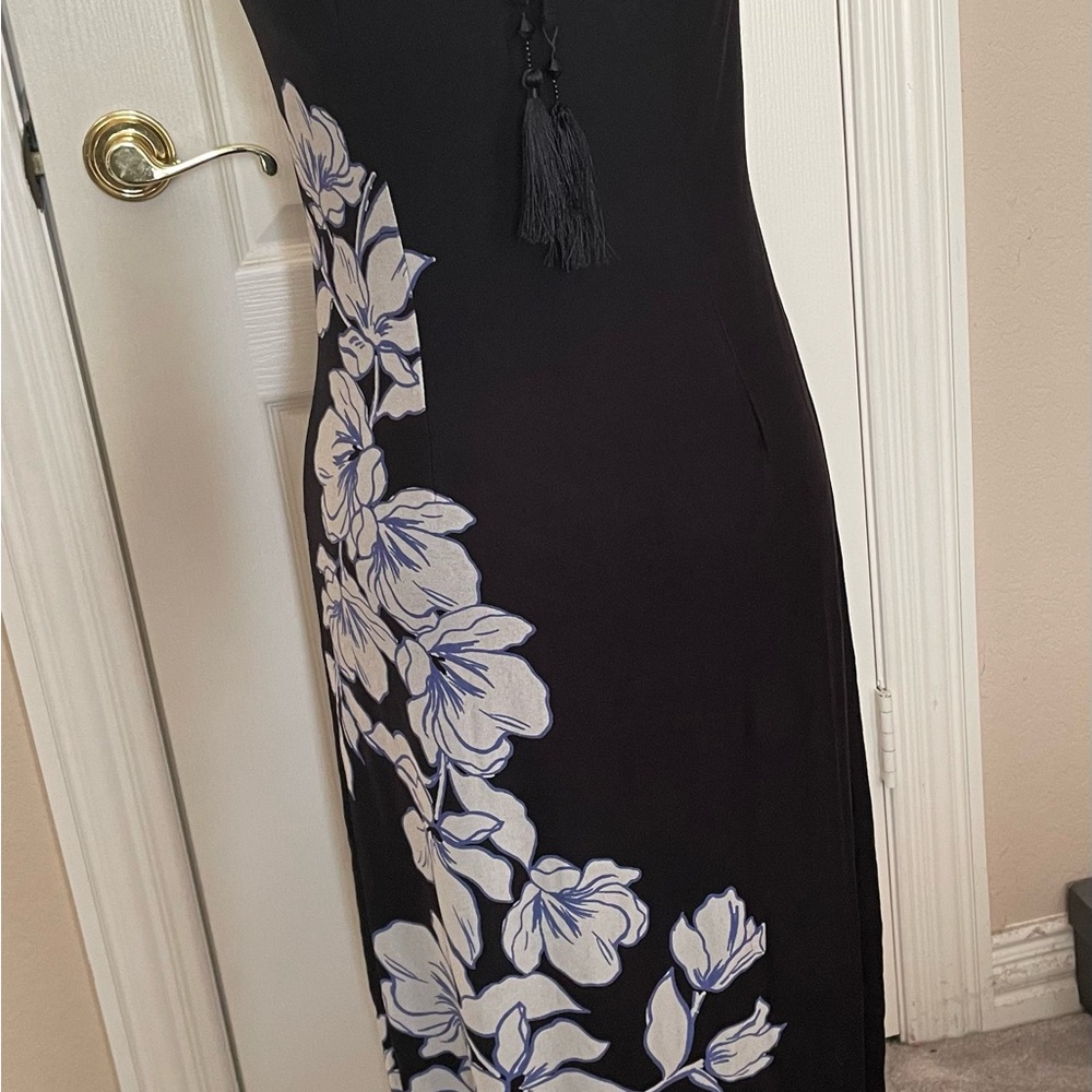 Tommy Bahama Asymmetrical Black and White Cocktail Dress
